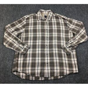 Magellan Sportswear Shirt Mens XL‎ Gray Plaid Button Up Long Sleeve Outdoor